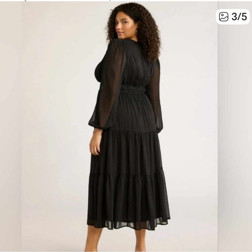 Sofia by Sofia Vergara Black Sheer‎ Sleeve Maxi Dress 3X - Picture 2 of 7